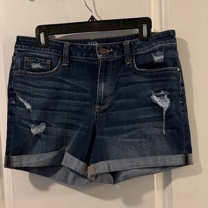 a.n.a Women's Ripped Jean Shorts - Navy